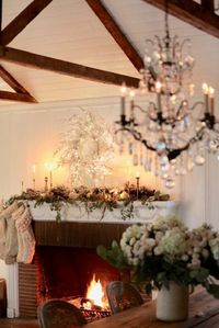 French Country Cottage Natural Christmas Mantel