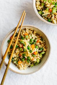 Cauliflower fried rice puts a healthy spin on a classic Chinese stir-fry recipe!