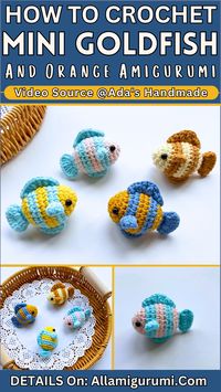 Learn how to crochet a cute, mini and colourful goldfish amigurumi following a step-by-step tutorial available in this post. This mini amigurumi is perfect to be used as keychains or small gifts for little ones.