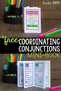 Teaching your students how to use coordinating conjunctions can be transformational for their writing. Free mini-book included.