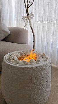 diy luxury fireplace 🔥 using salt & fire gel fuel