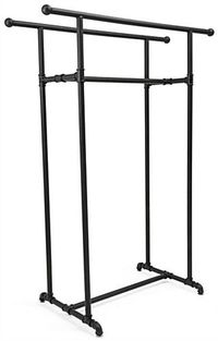 Double Rail Pipe Clothing Rack for Retail Shops