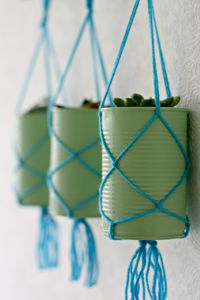 Tin Can Hanging Planters