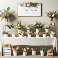 Bridal Shower Flower Bar, How to DIY guide and free sign printable - zoeylouisedesign.com