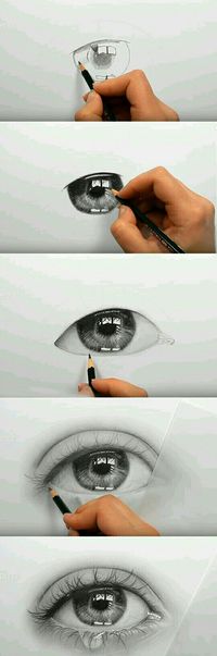 Draw a crying eye.