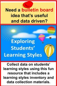 Great back to school resource and bulletin board idea! One of the best ways to find out how students learn best is to have them complete a learning styles inventory or learning styles survey. This highly engaging, fun learning styles resource was designed to be used in Grades 3-9 across the curriculum to help teachers better understand the learning styles of their students and to help students understand how they learn best.