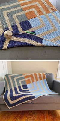 Simple yet aesthetically pleasing, this crocheted blanket is just what you need to get into the hygge spirit. With the cold season upon us, it's important to make your home look and feel more comfortable. This blanket is just what you need to snuggle up in on those chilly days. Pick up some of your favorite patterns, grab your best yarn and get started. The step-by-step crochet blanket pattern is free. #freecrochetpattern #crochetblanket