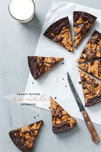 Peanut Butter Swirl Brownies | Love and Olive Oil