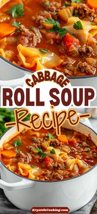 This lazy Cabbage Roll Soup recipe with ground beef is the perfect easy fall dinner idea.