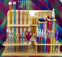 Wooden Crochet Hook Holder and Knitting Needles