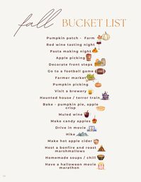 Fall Bucket List, perfect to be printed out and framed for the fall season!  Digital print only, if you're looking for a hard copy in a glossy or matte finish please contact me and I can ship it instead for $9.99 plus shipping depending on where you are.