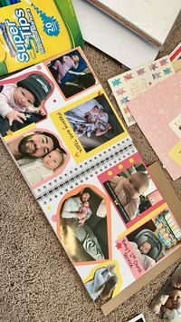 Loving this fun and funky page in baby A’s scrapbook | baby book ideas