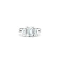 DB Classic trio emerald-cut diamond ring | De Beers US