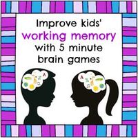 How working memory games can improve kids’ executive function in 5 minutes a day. Perfect for those students who have trouble with multi-step directions, forget what you just told them, can't copy info down, etc.!