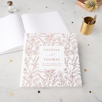 Elegant Botanical Print Rose Wedding Guest Book