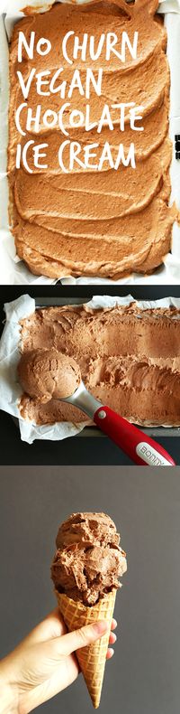 CREAMY, amazing No Churn Chocolate Ice Cream that's #vegan #glutenfree and 100% refined sugar free!!