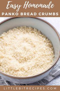 Discover the deliciousness of homemade panko bread crumbs! It's easy to make your own fluffy breadcrumbs to use in all your favorite dishes.