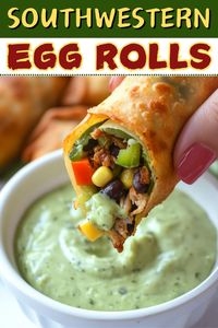 These crunchy Southwestern egg rolls are as good as you'd get in a restaurant! Serve them with your favorite dipping sauce and dig in.