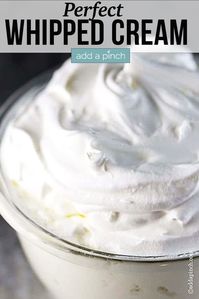 Make the Perfect Whipped Cream recipe every time with these steps and tips! With just three ingredients, it’s so easy to make it fresh any time for the best desserts! //addapinch.com #whippedcream #howtomakewhippedcream #whippedtopping #addapinch