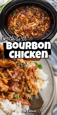 Crock Pot Bourbon Chicken makes this dish even easier to make. You'll think you're sitting in the food court at the mall. Bourbon chicken cooked in the slow cooker is wickedly easy with step by step directions.