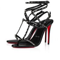 Bombina Spikes - 100 mm Sandals - Leather - Black - Christian Louboutin