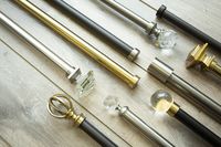 mix and match you rods and finials; custom made drapery