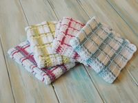 Happy Berry Crochet: How To - Crochet Tartan Plaid Wash Cloths.. (i would make a blanket)