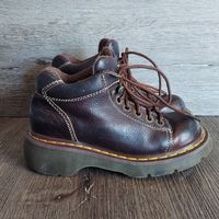 Doc Martens Brown Leather Chunky Lace Up Boots Size 6