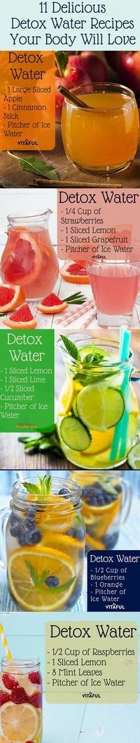 Click To See 11 Healthy and Delicious Detox Water Recipes Your Body Will Love! http://guthealthproject.com/11-delicious-detox-water-recipes-your-body-will-love/