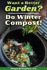 Do you want a better garden next year? Then do winter compost! This beginner's guide to winter composting will give you quick, easy, and helpful tips for what to and what not to compost and how to do it! #winter #compost #composting