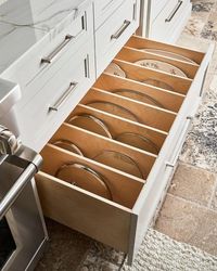 Custom Kitchen Drawer with Pot and Pan Lid Dividers - Transitional - Kitchen