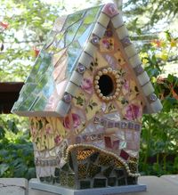 mosaic birdhouse - by Sandi Huckaby