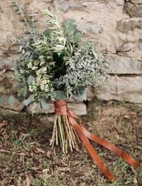 leather wrapped bouquet