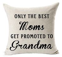 #MothersDay #Gifts #TheBestMoms Get Promoted to Grandma Blessing Cotton Linen Throw Pillow Case Cushion Cover Home Office Decorative Square 18 X 18 Inches