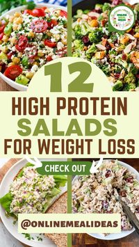 12 High Protein Salads For Weight Loss #Mediterranean #salad