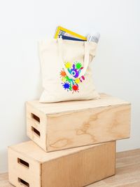 "Rainbow Color Splashes with Cute Eyes" Tote Bag by sitnshop | Redbubble