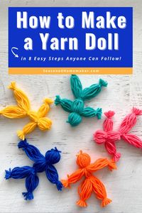 Learn how to make a yarn doll. All you need is a pair of scissors, a piece of cardboard, and a little yarn. The rest is fun and easy!