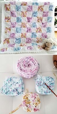 Crochet Square Battenberg Blanket - Free Pattern | Crochetpedia