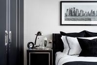 Luxury Interior Architecture and Design project by Katharine Pooley. Monochromatic bedroom scheme.