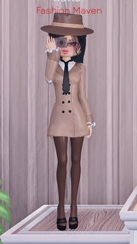 dress to impress dream job outfit: detective  I did this a second time because I got the theme twice and got first that time the top coat is vip, but I'm quite positive you can also do it with non vip items!