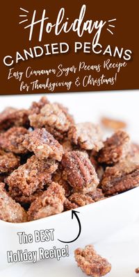 How to make Cinnamon Sugar Candied Pecans! Easy Holiday Nut Recipe for Friends and Neighbors! The perfect food gift idea for co-workers too! #lemonpeony #foodgifts #candiedpecans #holidaypecans