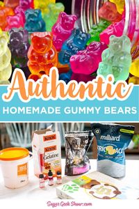 This gummy bear recipe makes shelf-stable gummy bears that taste just like the real thing! Switch up the flavors and colors and make them unique. The secret to this gummy bear recipe is sorbitol and citric acid which gives those gummy bears that authentic chewy texture and tart flavor. Switch out the water and sugar for fruit juice and honey for a healthy gummy bear option. Substitute water for wine or vodka for grownup gummy bears!  #gummybears #recipe #healthy #homemade #easy