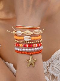 Orange  Collar  Stainless Steel   Embellished   Women Fashion Jewelry