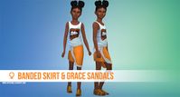 Banded Skirt & Grace Sandals for Girls by onyxsims via blogspot | Urban Hood Clothes - Skirt + Shoes / Sandals | BGC | Sims 4 | TS4 | Maxis Match | MM | CC | Pin by sueladysims