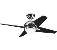 Kichler Rivetta II Midnight Chrome 42" Ceiling Fan. 300147MCH www.delmarfans.com #DelMarFans #CeilingFans #Kichler #Midnight #Chrome #Black #Sleek