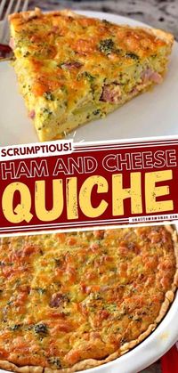 Surprise your family with this delectable treat! Plump full of eggs, ham, cheeses, broccoli, onion, garlic, cream, and a perfect blend of spices, this breakfast quiche is beyond amazing. Make this easy recipe ahead for the perfect Easter brunch! Put this on your menu!