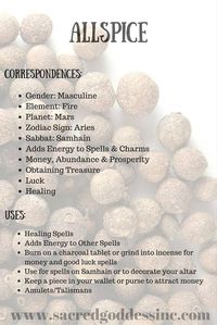 Magical Uses For - Allspice