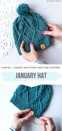 January Hat Free Knitting Pattern  #knittedhat