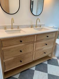 Chelmsford Double Undercounter Wooden Vanity. Oak Vanity - Etsy