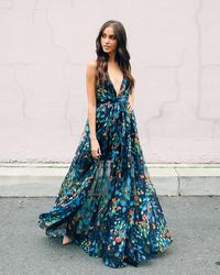 Indigo Skies Floral Maxi Dress